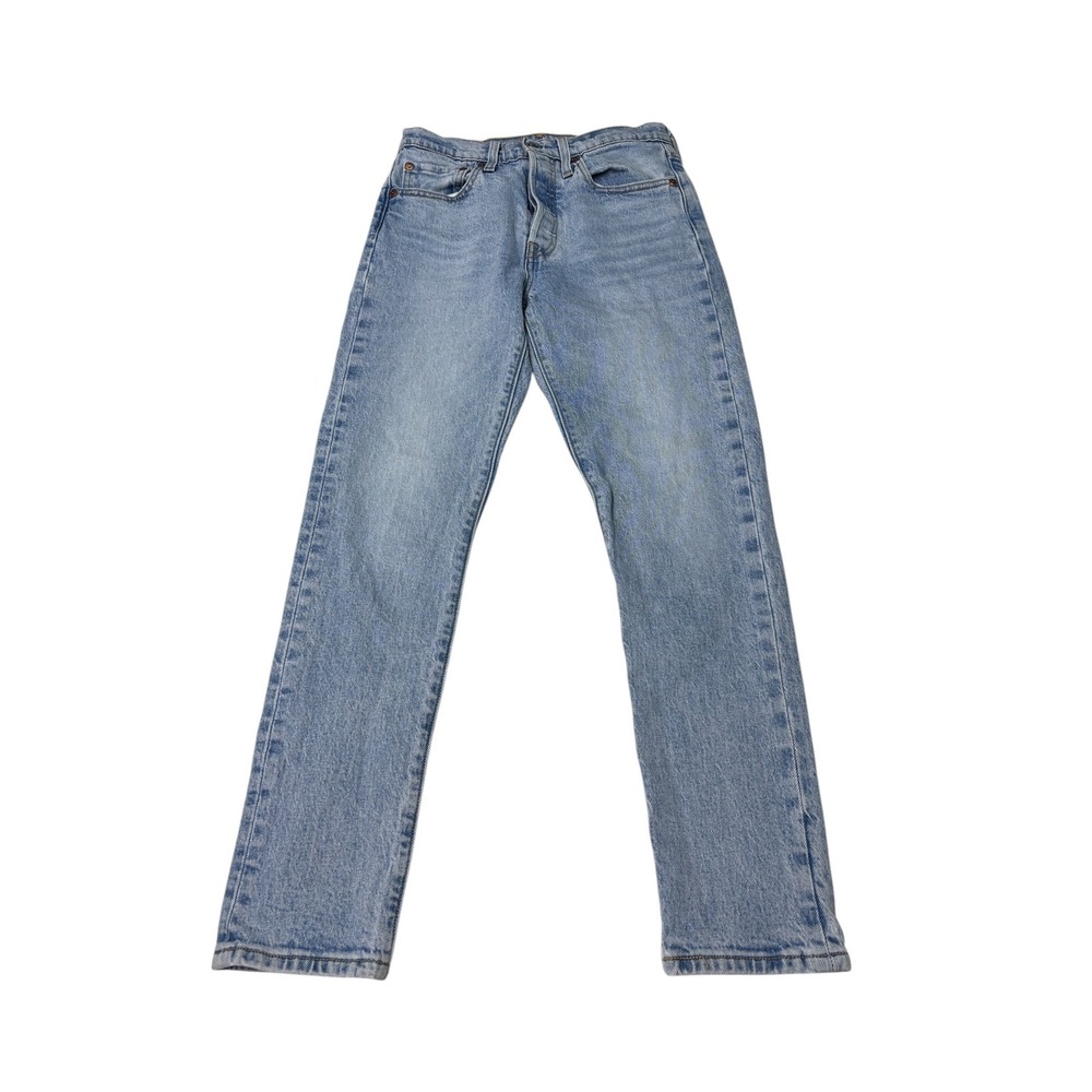 Levis Premium Big E 501 Skinny Jeans Womens 26x28‎ Light Wash Blue Denim